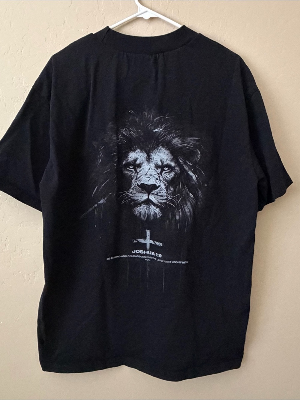 Black Lion Graphic Tee - Joshua 1:9